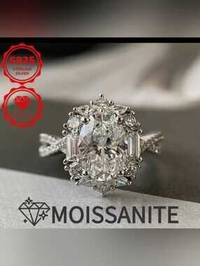 Oval Halo Engagement Ring in White